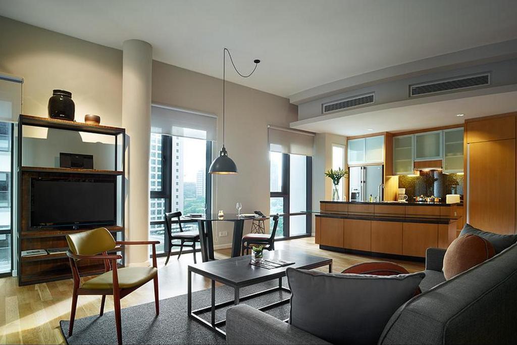 E&O Residences Kuala Lumpur Exterior foto A living room in a serviced apartment in Singapore